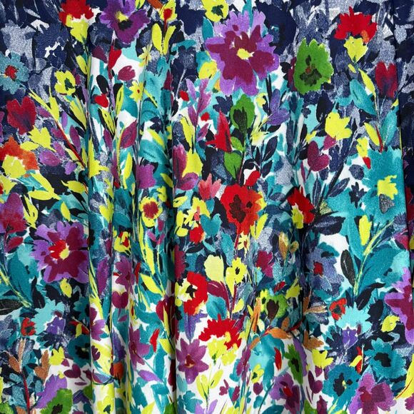 Winlar Kimono House Dress Colorful Floral Watercolor One Size Fits Most - Picture 5 of 12